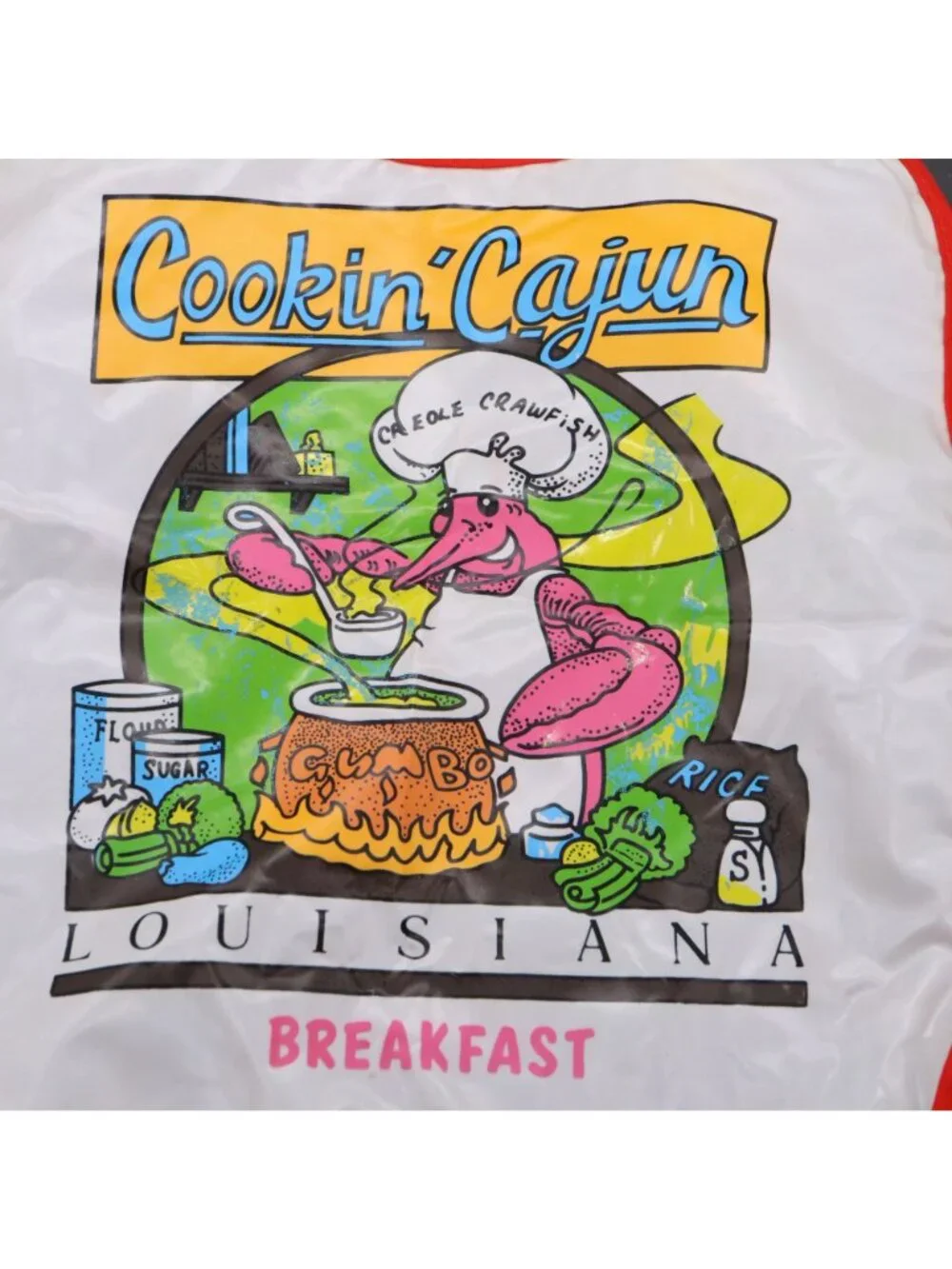 Set of 2 Vintage Vinyl Cajun Baby Bibs Louisiana Crawfish Cookin' Cajun Gumbo